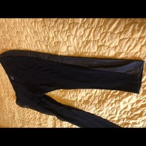 Black leggings with pleather sides